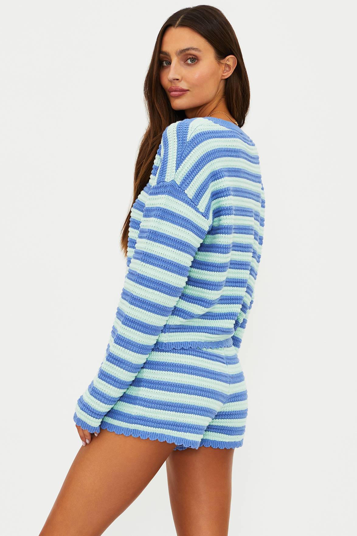 Beach Sweater Sapphire Sea Stripe - Image 2