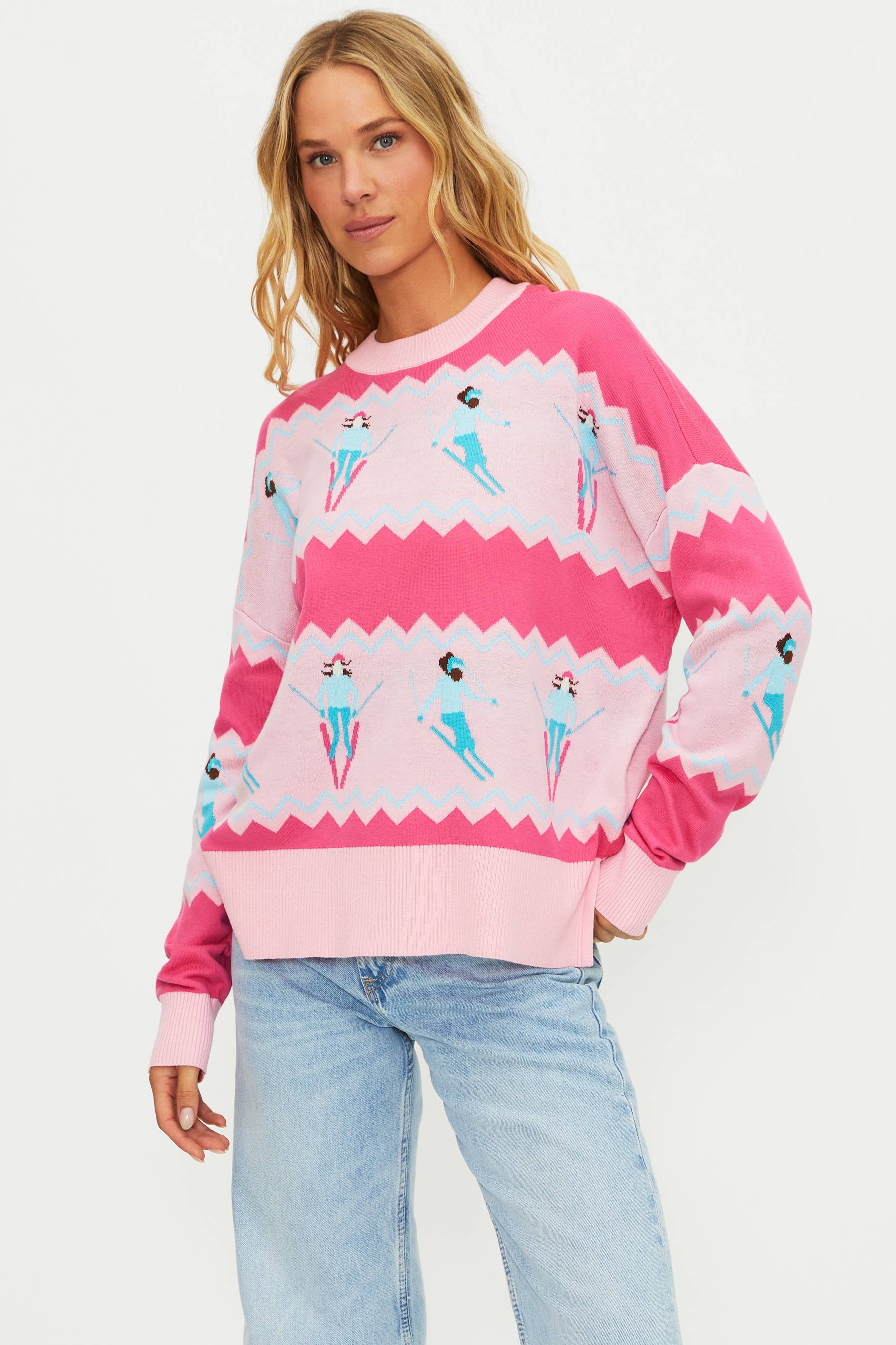 Anthropologie X Beach Riot Callie Sweater Chevron Skiers - Image 5