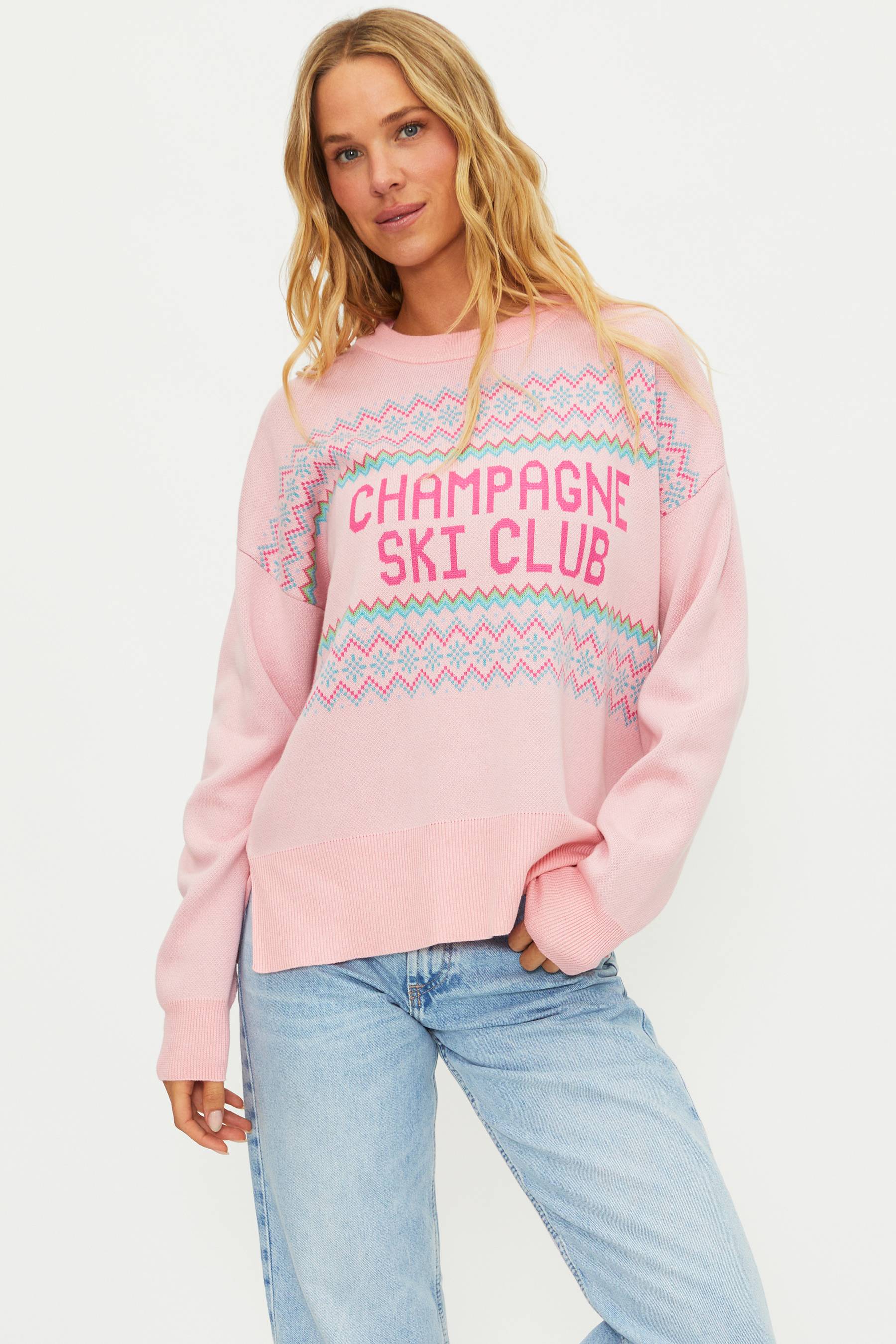 Anthropologie X Beach Riot Callie Sweater Sweet Winter Champagne Ski Club - Image 6