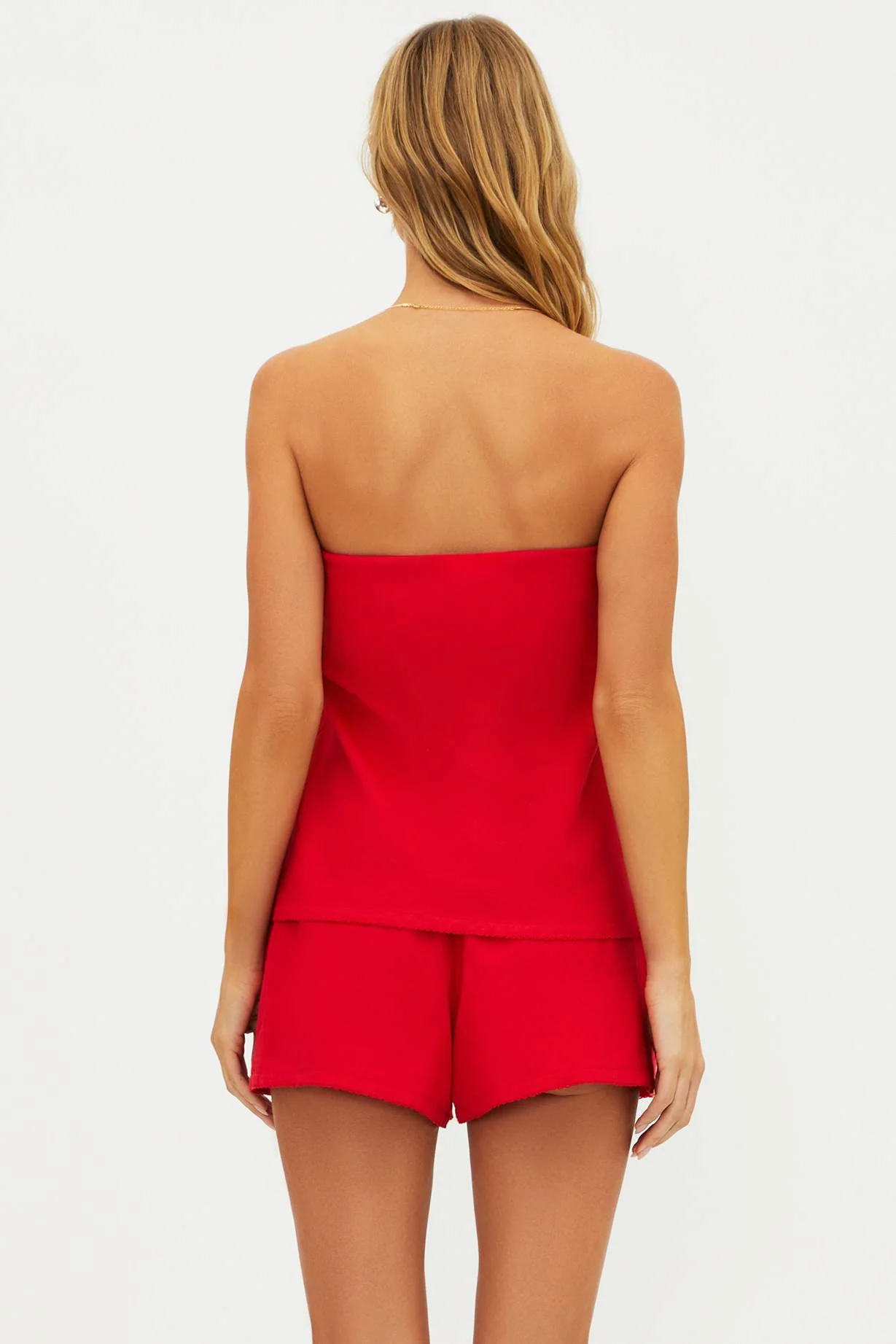 Celeste Strapless Top Red Linen - Image 10