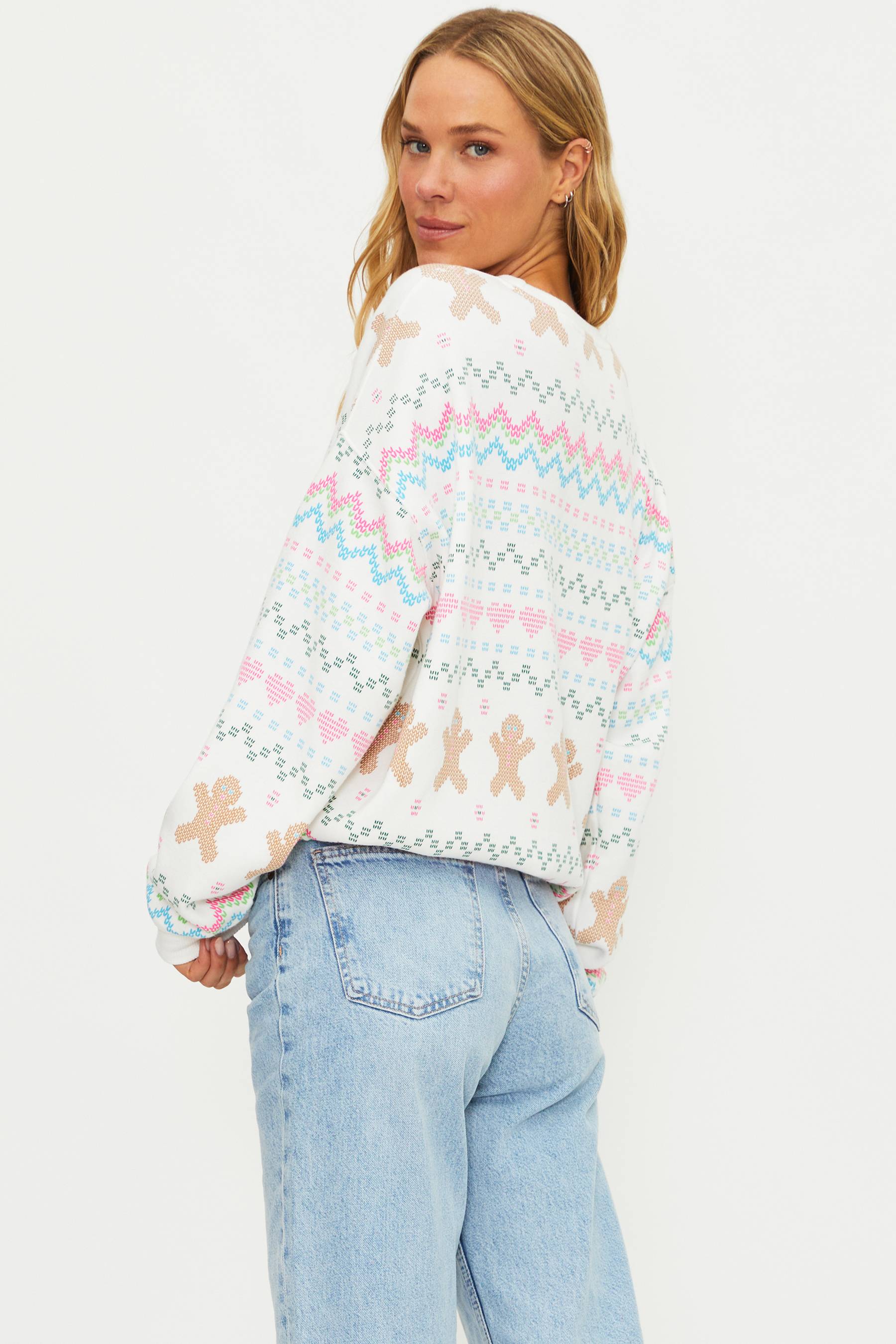 Anthropologie X Beach Riot Devyn Sweatshirt Gingerbread Fairisle - Image 2