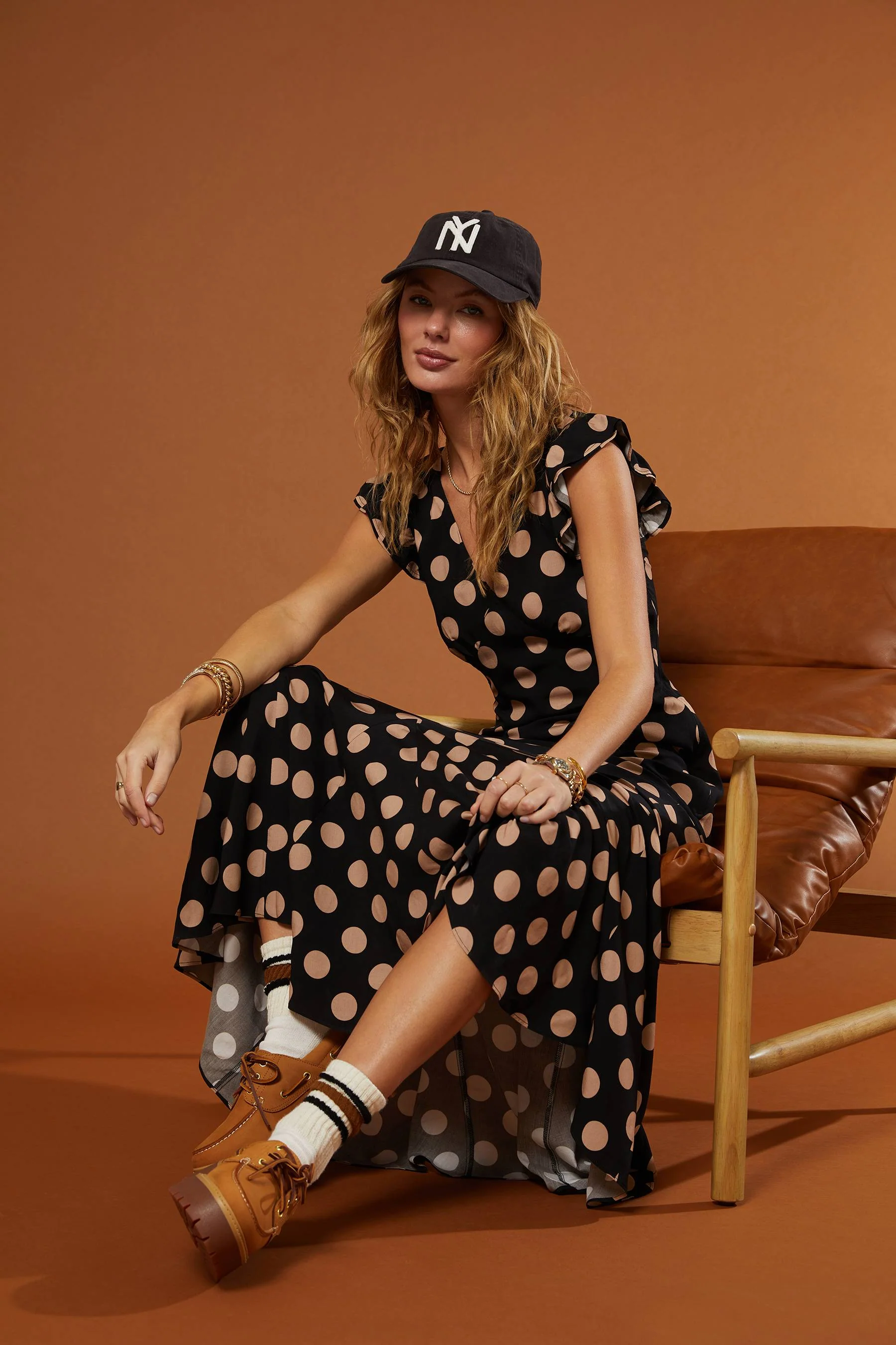 Elodie Dress Midnight Polka Dot - Image 5