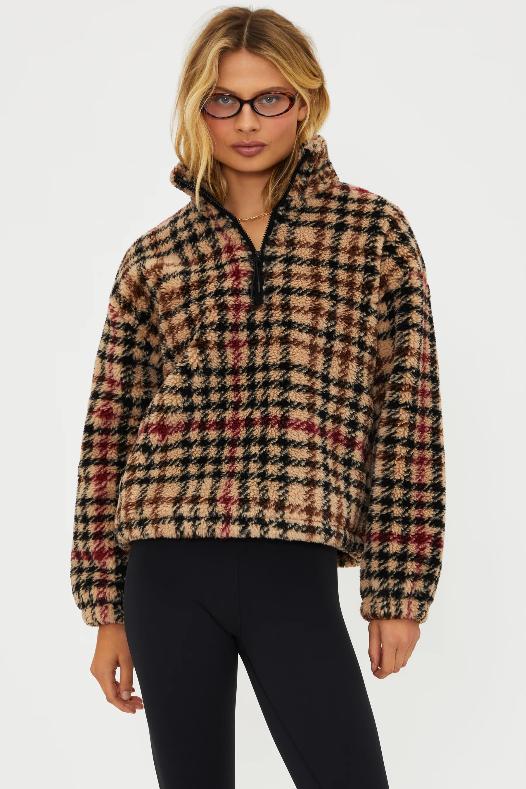 Leona Sherpa Midnight Houndstooth - Image 5