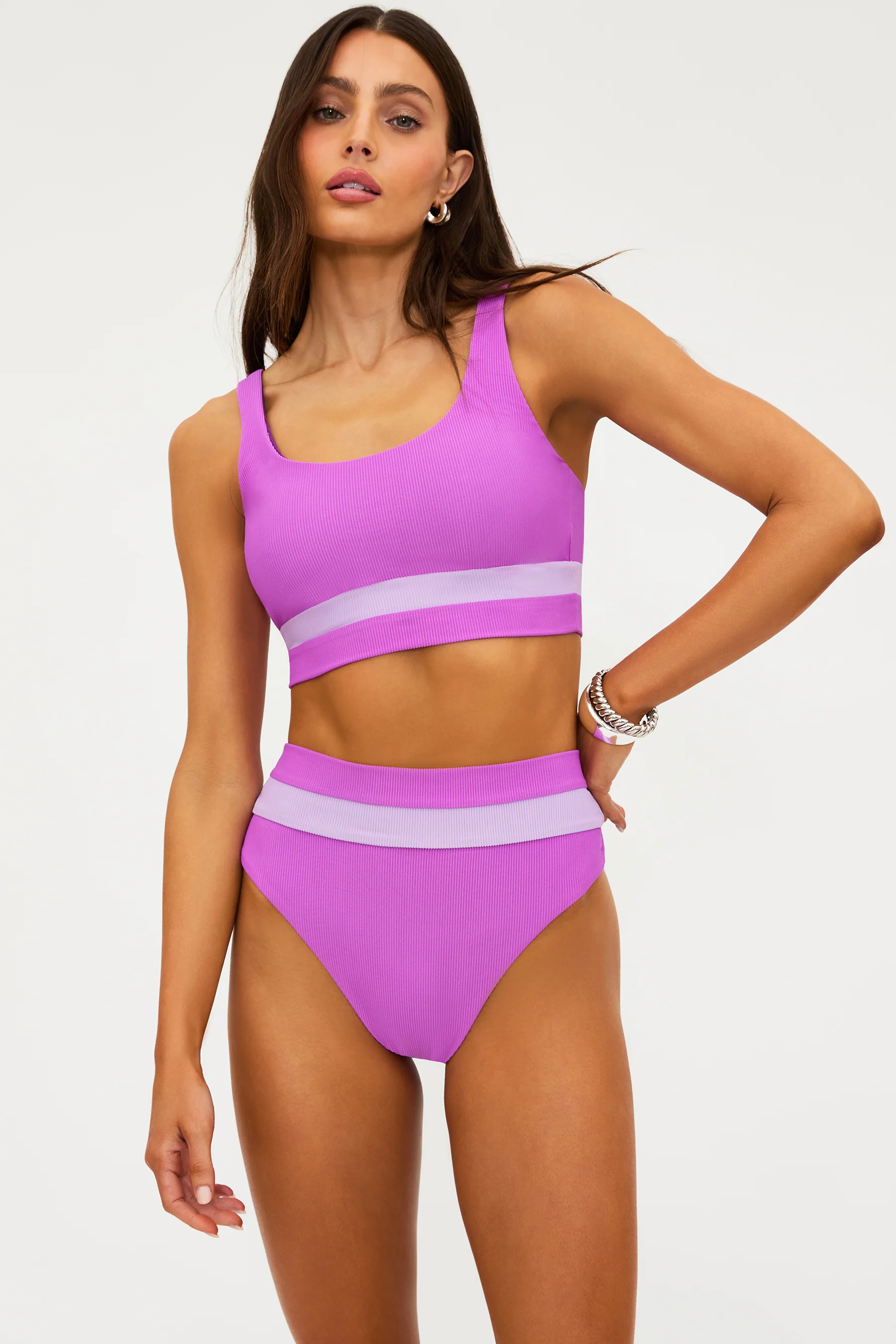 Mackenzie Top Lavender Violet Colorblock - Image 5