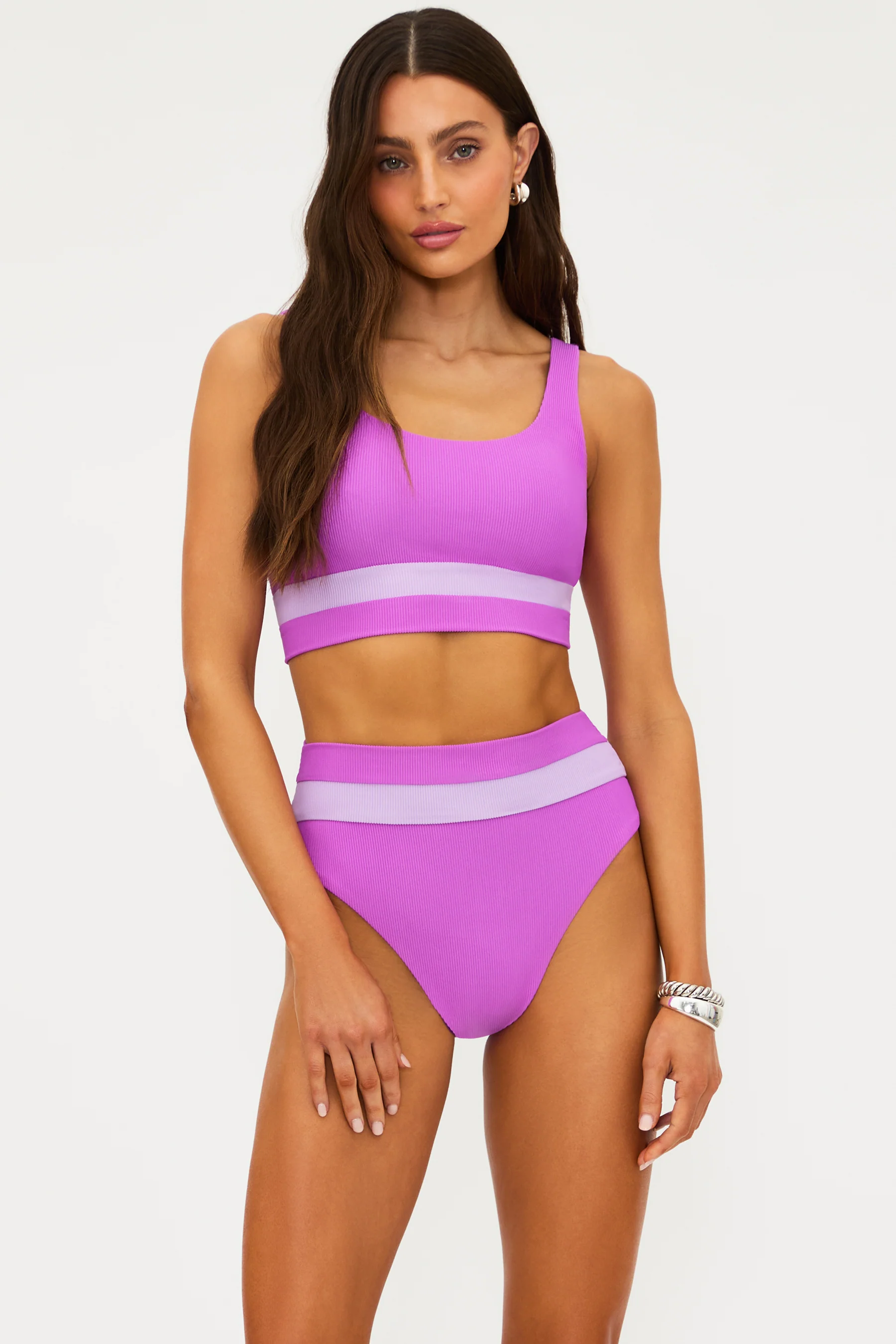 Mackenzie Top Lavender Violet Colorblock - Image 6