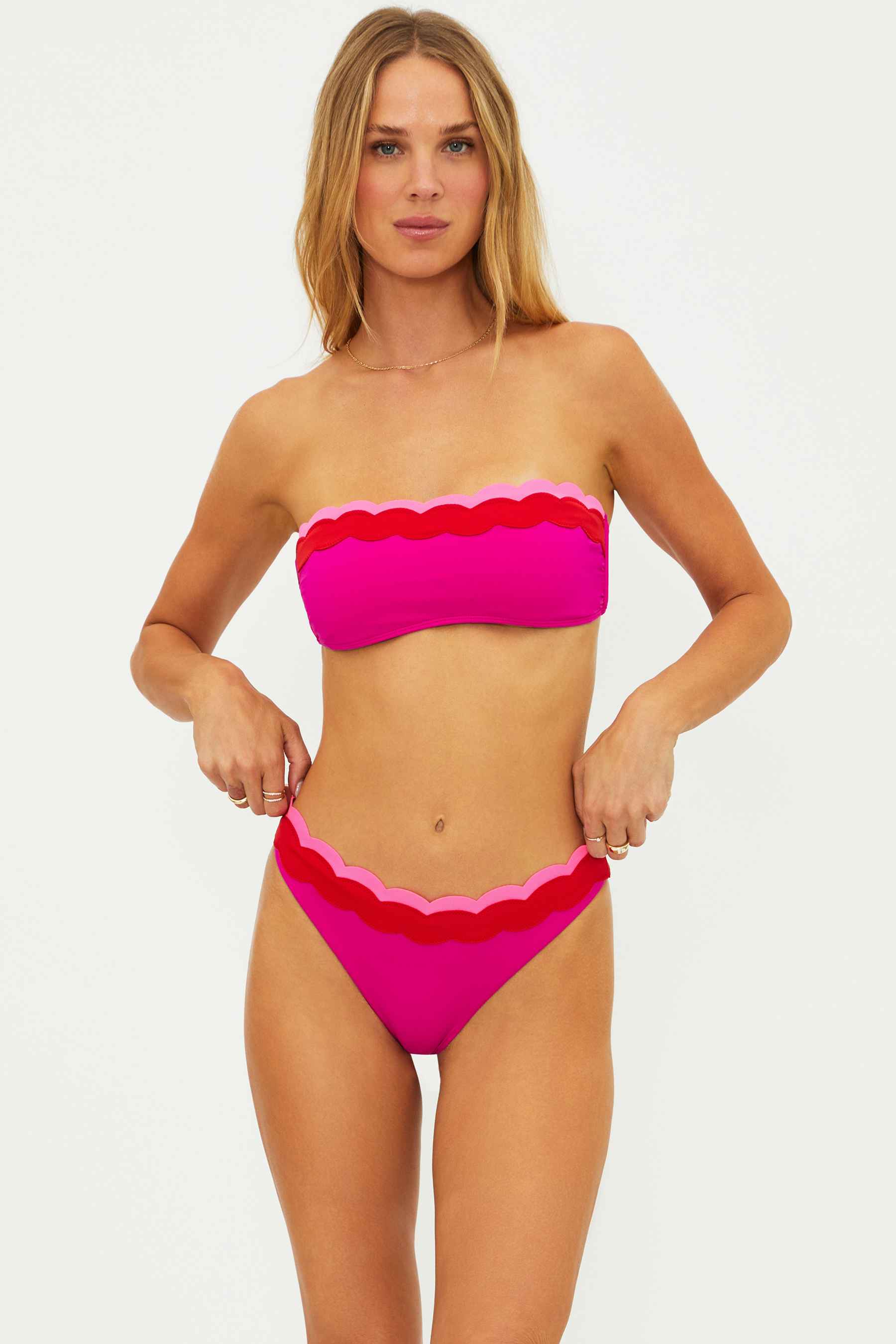 Sybil Top Fuchsia Red Neon Pink Wave - Image 4